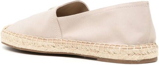 Emporio Armani Espadrilles met geborduurde bloemen Bruin