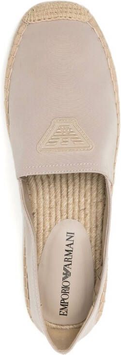 Emporio Armani Espadrilles met geborduurde bloemen Bruin