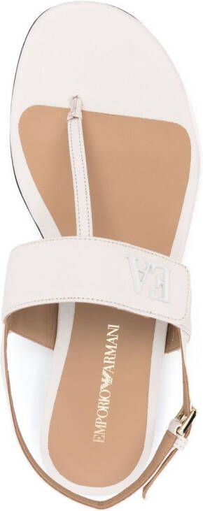 Emporio Armani Sandalen met logoplakkaat Beige