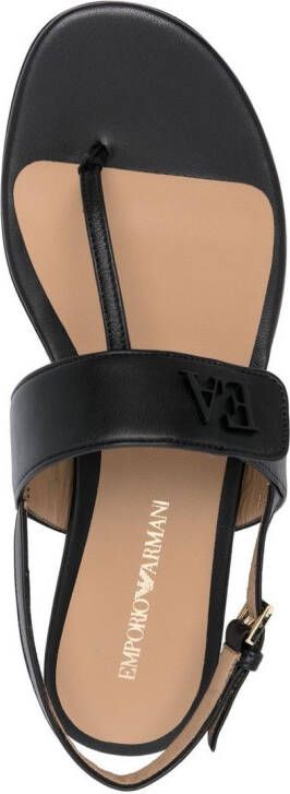 Emporio Armani Sandalen met logoplakkaat Zwart