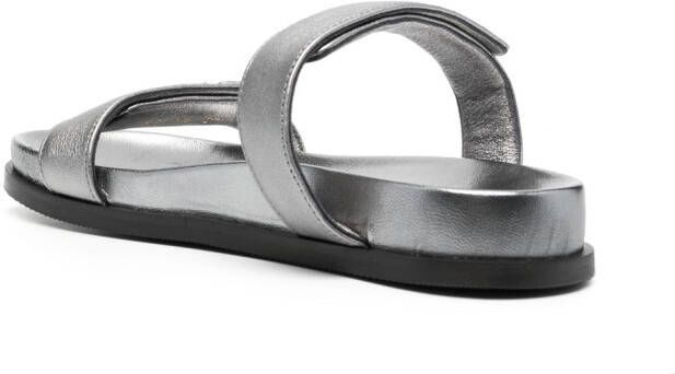 Emporio Armani Sandalen met klittenband Zilver