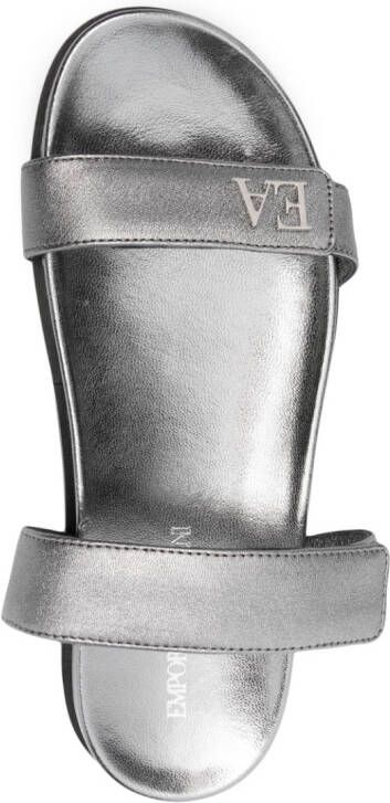 Emporio Armani Sandalen met klittenband Zilver