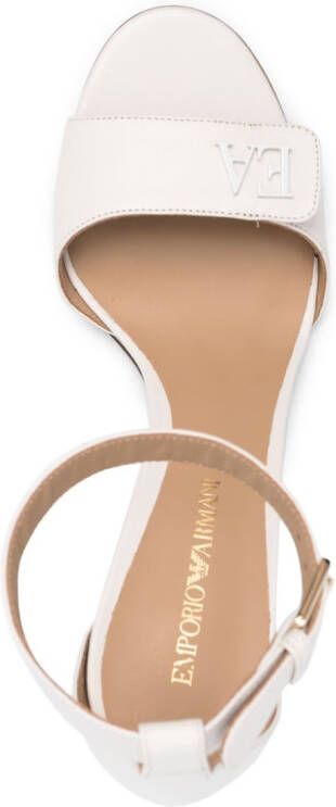 Emporio Armani Sandalen met logoplakkaat Beige