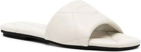 Emporio Armani Gewatteerde sandalen met adelaarpatroon Wit