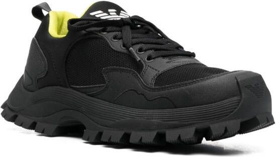 Emporio Armani Sneakers met chunky zool Zwart