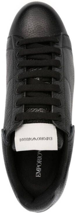 Emporio Armani Leren sneakers Zwart