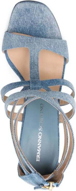 Ermanno Scervino Metallic sandalen Blauw