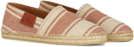 ETRO Gestreepte canvas espadrilles Beige