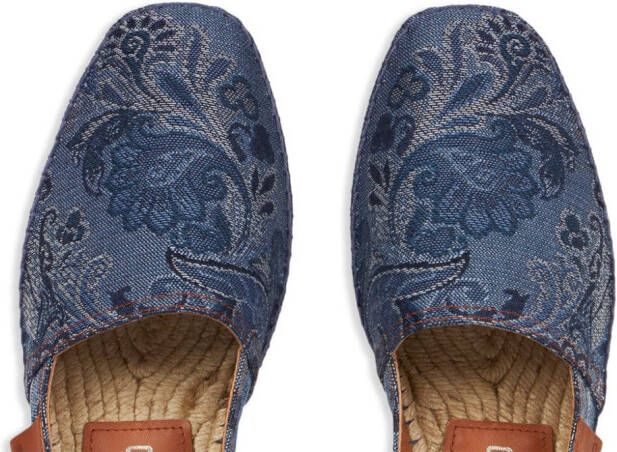 ETRO Denim espadrilles met jacquard Blauw