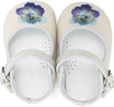 ETRO KIDS Ballerina's met geborduurde bloemen Beige