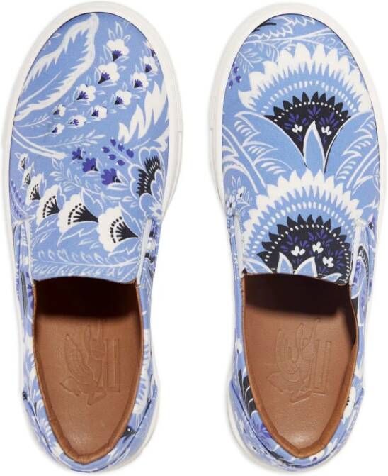 ETRO KIDS Sneakers met paisley-print Blauw