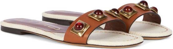 ETRO Slippers met studs Bruin