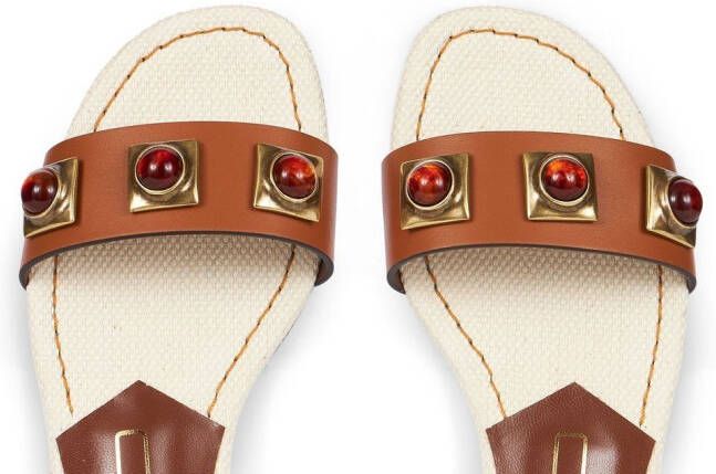 ETRO Slippers met studs Bruin