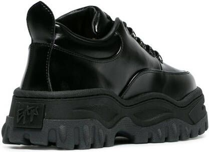 EYTYS Black Angel Lift Leather Platform Sneakers Zwart