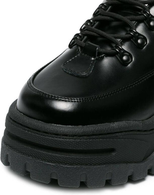 EYTYS Black Angel Lift Leather Platform Sneakers Zwart