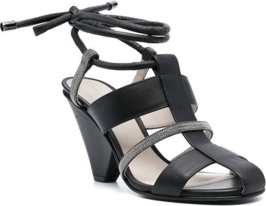 Fabiana Filippi Leren sandalen Zwart
