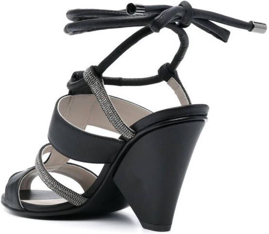 Fabiana Filippi Leren sandalen Zwart