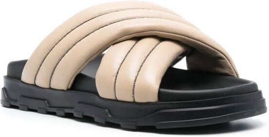 Fabiana Filippi Slippers verfraaid met kralen Beige