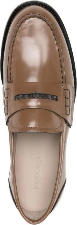 Fabiana Filippi Leren loafers Bruin