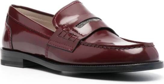 Fabiana Filippi Leren loafers Rood