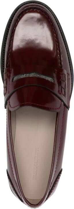 Fabiana Filippi Leren loafers Rood