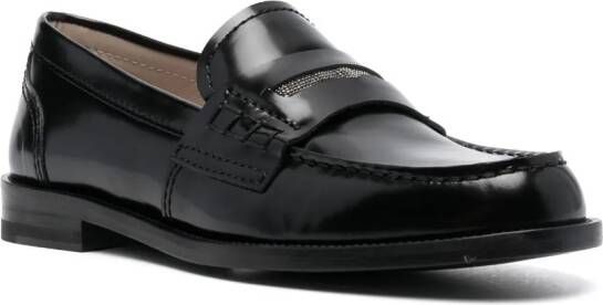 Fabiana Filippi Leren loafers Zwart