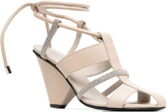 Fabiana Filippi Leren sandalen Beige