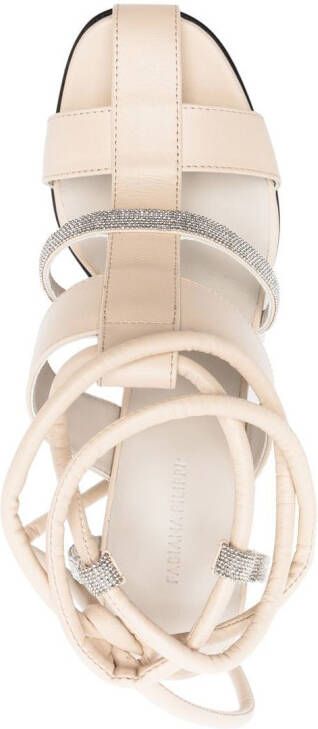 Fabiana Filippi Leren sandalen Beige