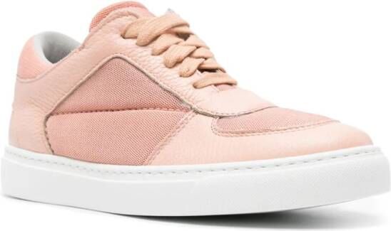 Fabiana Filippi Leren sneakers met mesh vlakken Roze