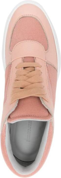 Fabiana Filippi Leren sneakers met mesh vlakken Roze