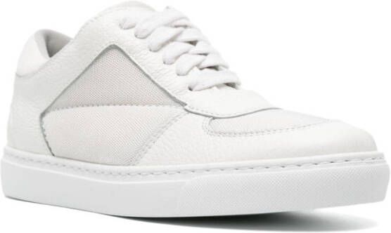 Fabiana Filippi Leren sneakers met mesh vlakken Wit