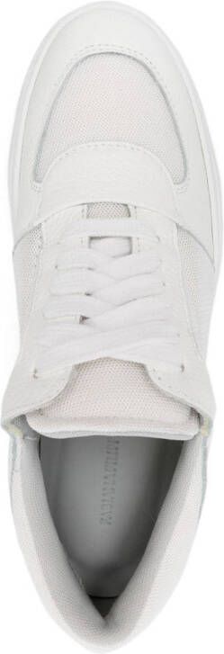 Fabiana Filippi Leren sneakers met mesh vlakken Wit