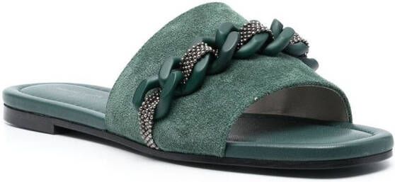 Fabiana Filippi Suède slippers Groen