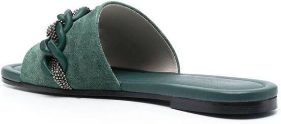 Fabiana Filippi Suède slippers Groen