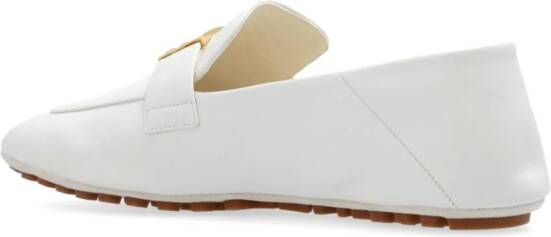 FENDI Baguette leren loafers met logoplakkaat Wit