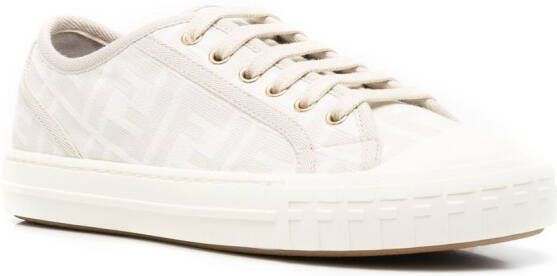 FENDI Domino sneakers met FF patroon Beige