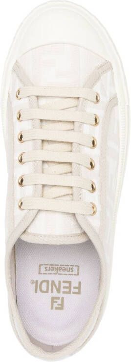 FENDI Domino sneakers met FF patroon Beige