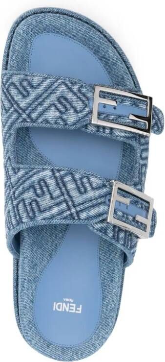 FENDI Feel denim sandalen Blauw