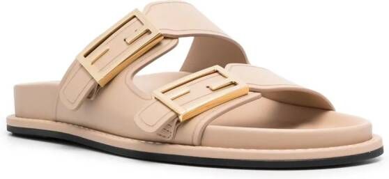 FENDI Feel slippers met logogesp Beige