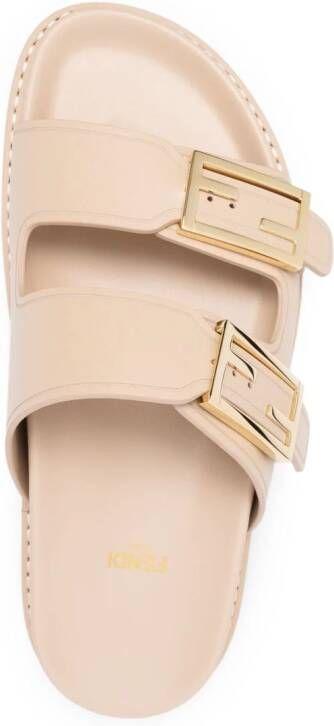 FENDI Feel slippers met logogesp Beige