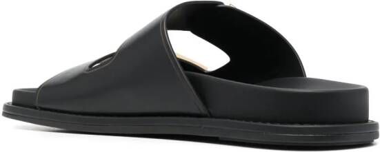 FENDI Feel slippers met logogesp Zwart