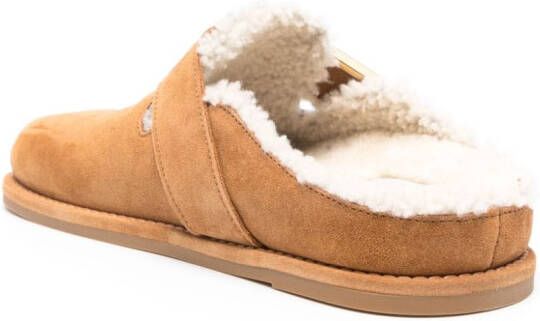 FENDI Feel suède slippers Bruin