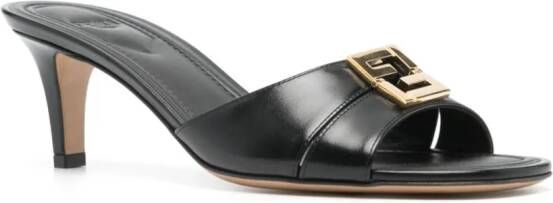 FENDI Ffold 55mm leather mules Zwart