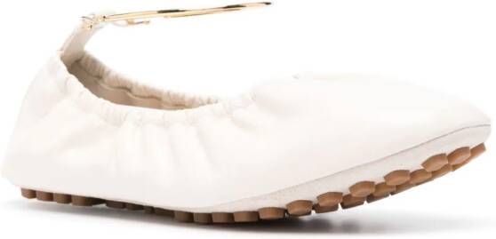 FENDI Filo leren ballerina's Beige