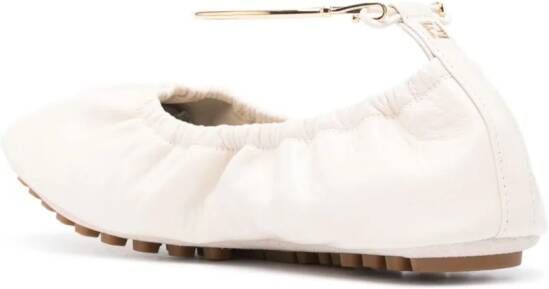 FENDI Filo leren ballerina's Beige