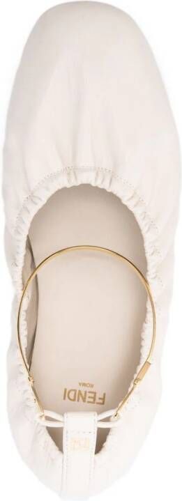 FENDI Filo leren ballerina's Beige