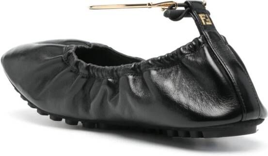 FENDI Filo leren ballerina's Zwart