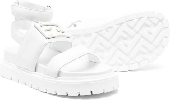 Fendi Kids Chunky sandalen Wit