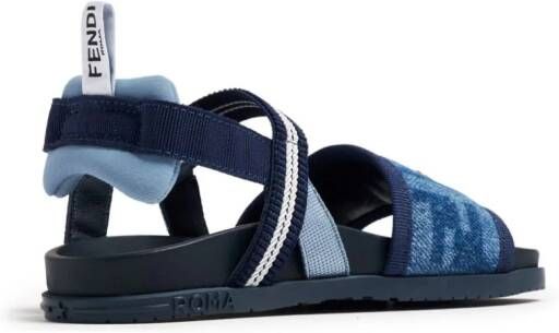Fendi Kids Denim sandalen Blauw