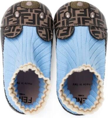 Fendi Kids Leren sandalen Blauw